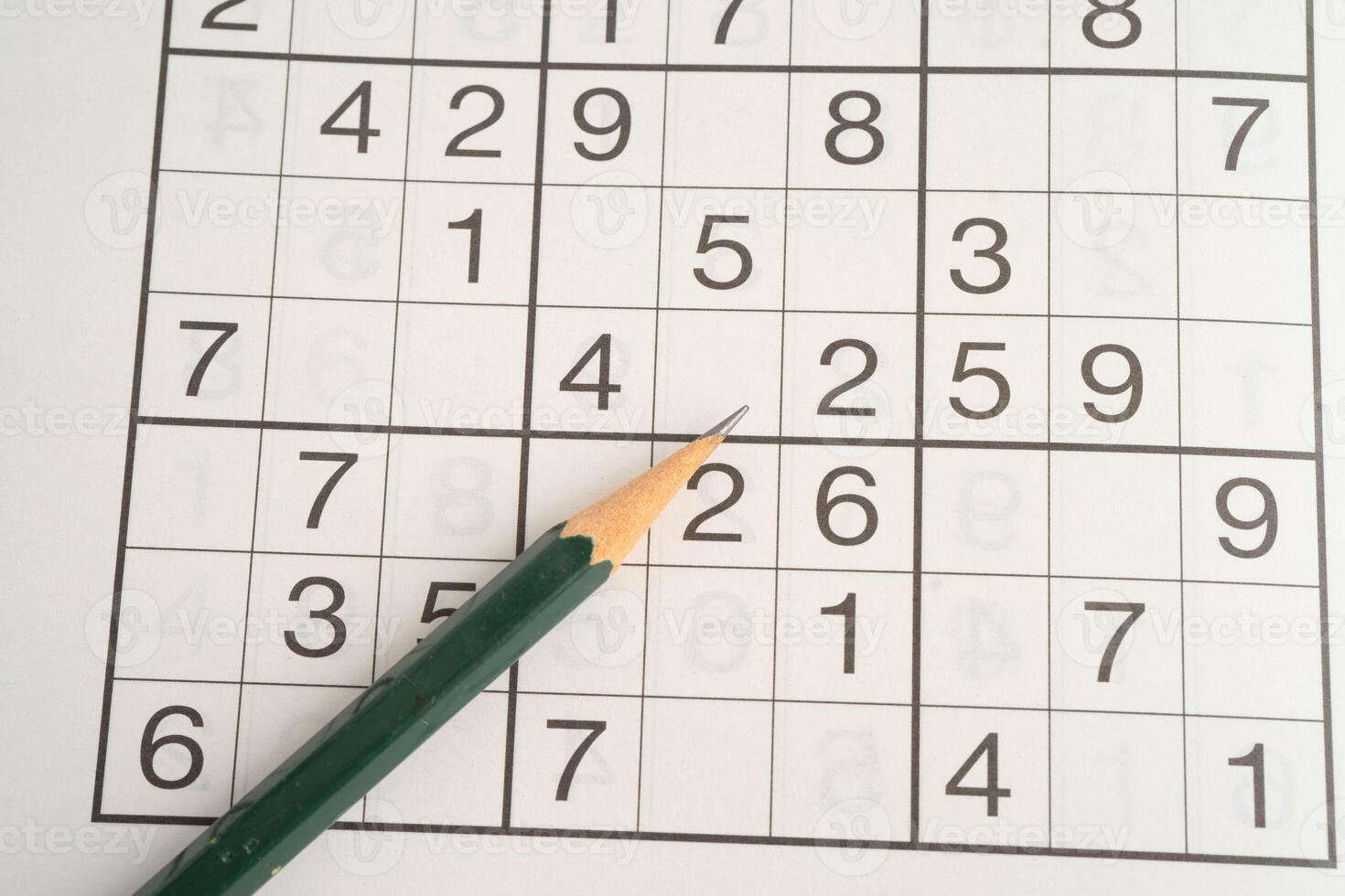 Sudoku puzzle, game to play for keep you brain younger for developing Alzheimer disease in senior photo