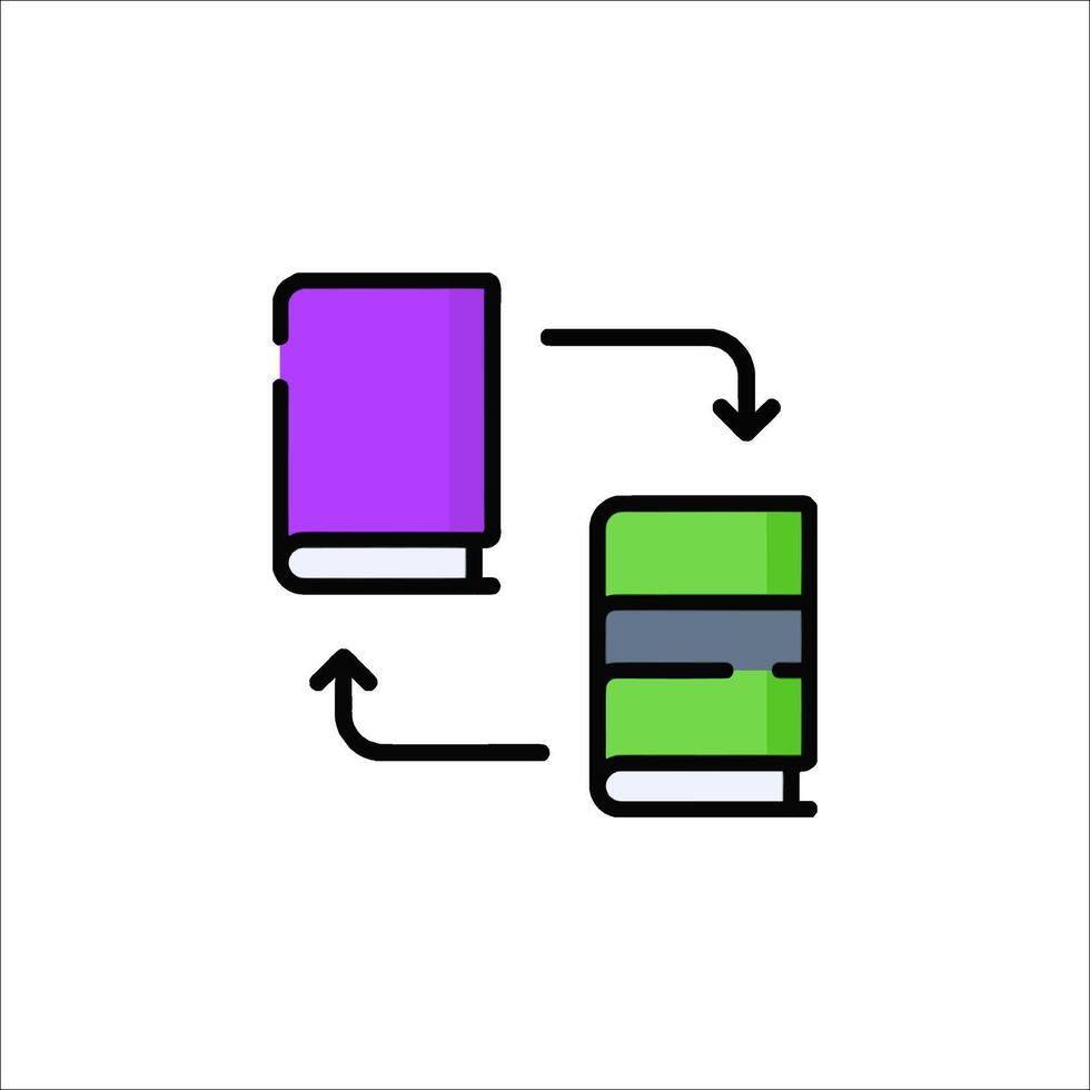 A book and a book are connected by a line vector
