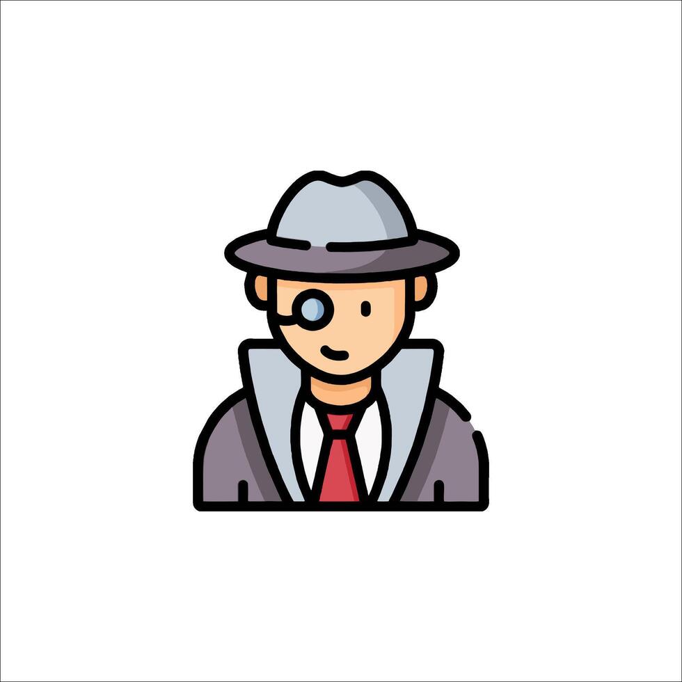 A man in a hat and tie with a red tie vector