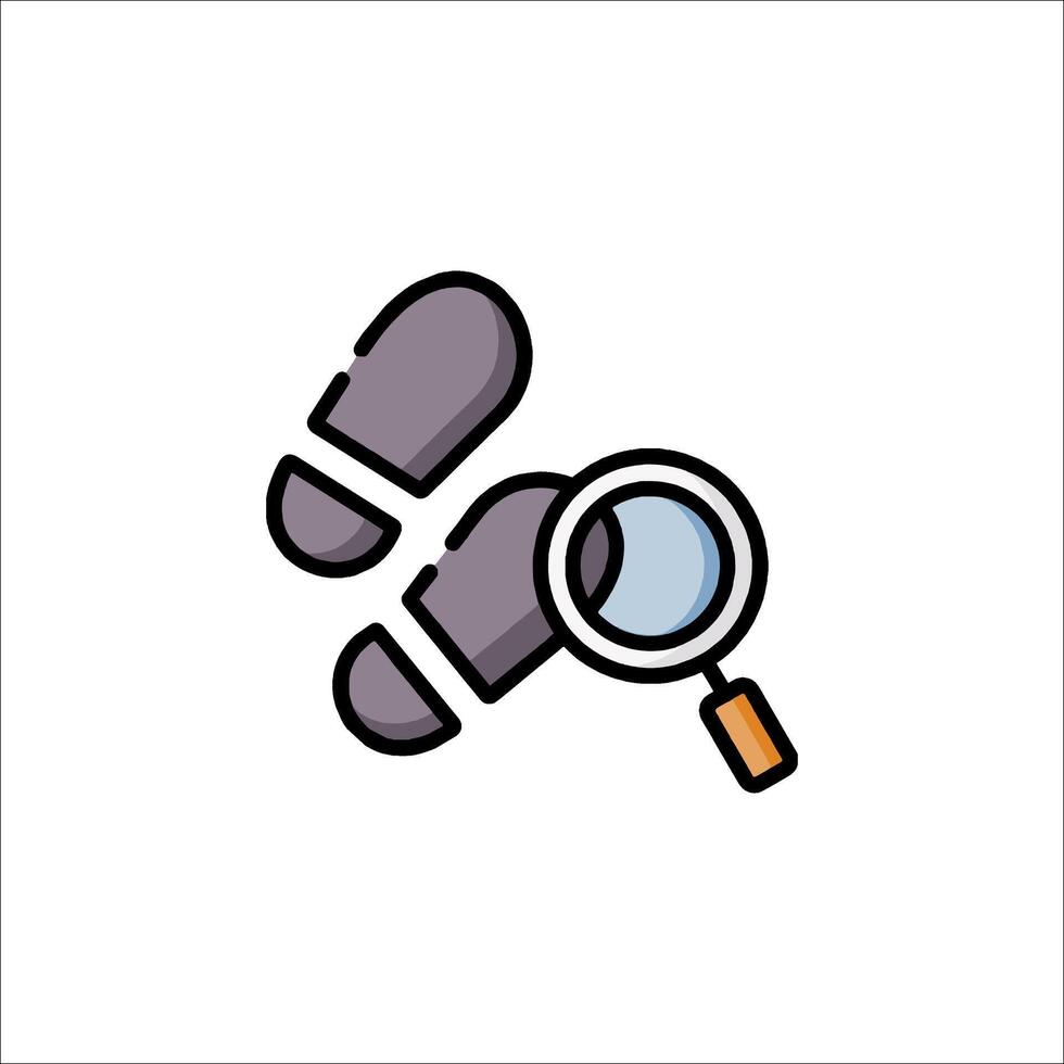 A magnifying glass and a pair of shoes vector