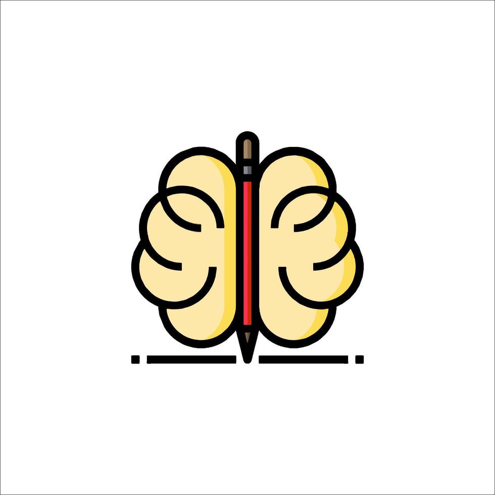 A brain with a pencil in it vector