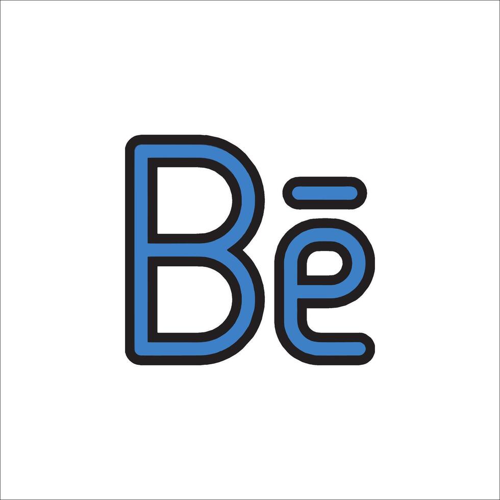 The word be is in blue and black letters vector