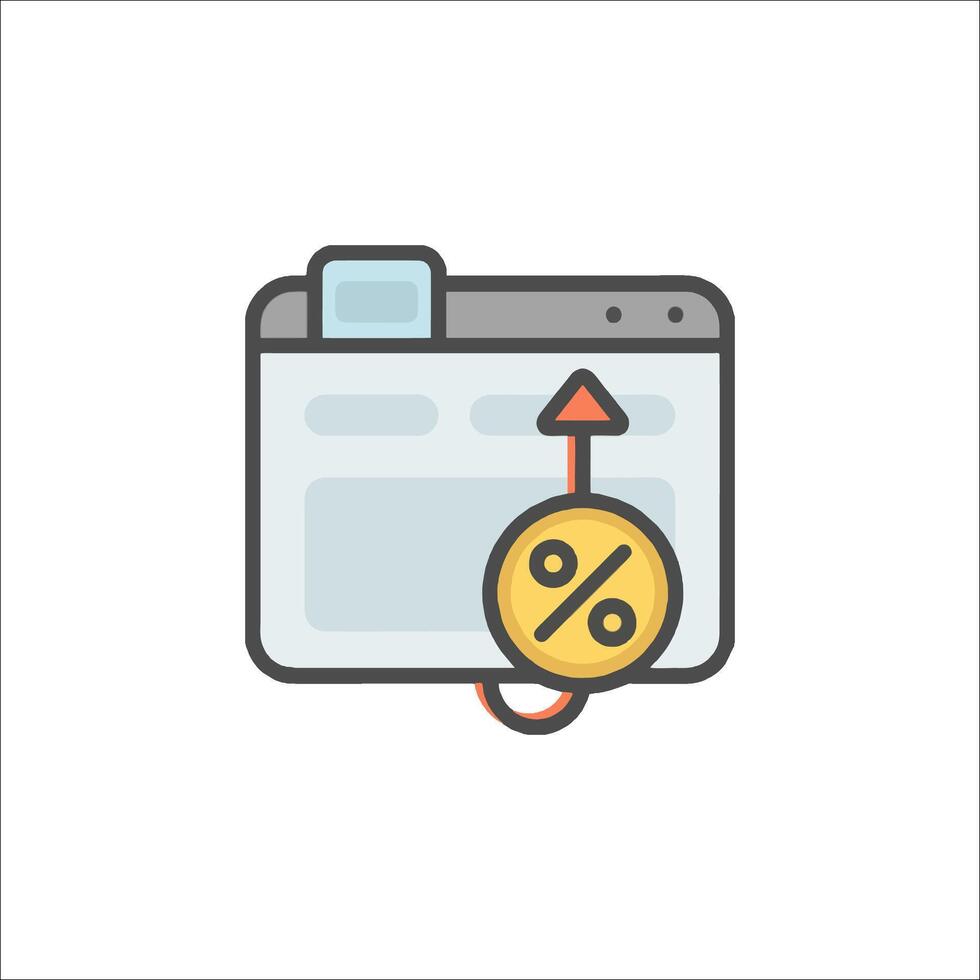 A web page with a percentage sign and a percentage sign vector