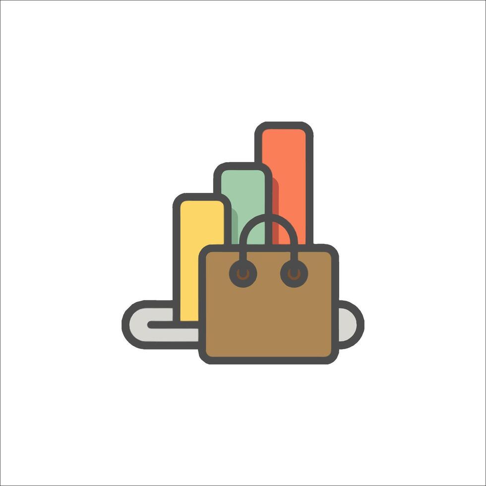 Business bag icon with bar graph vector
