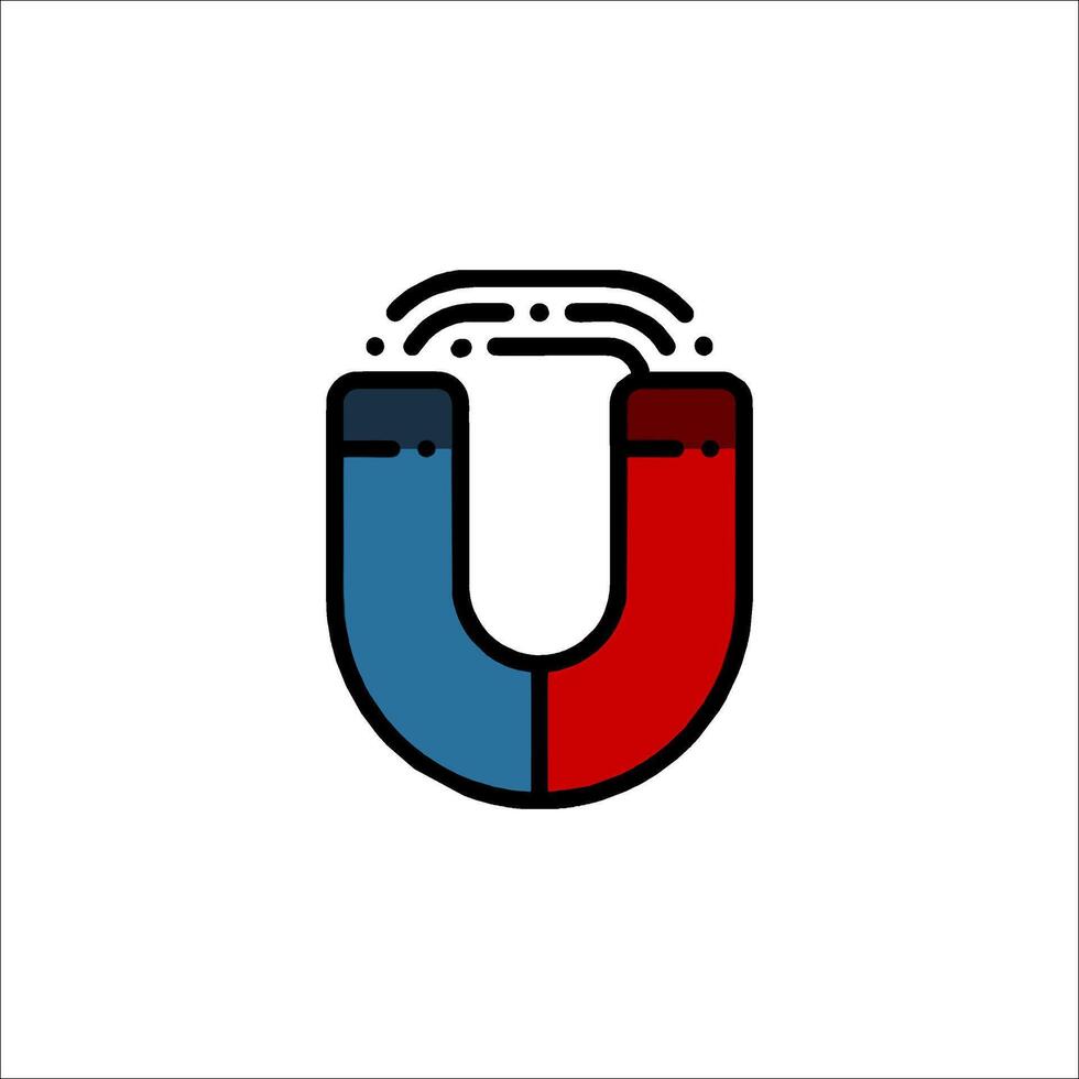A magnet with the letter u in it vector