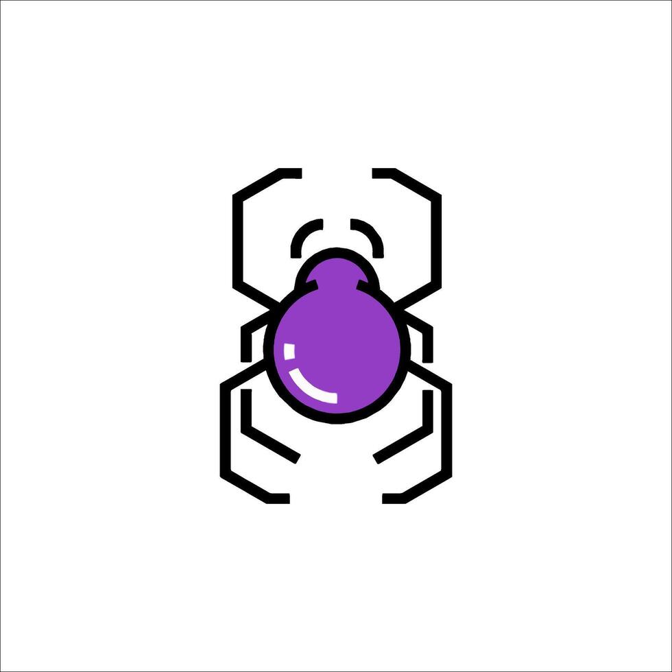A spider icon with purple color vector