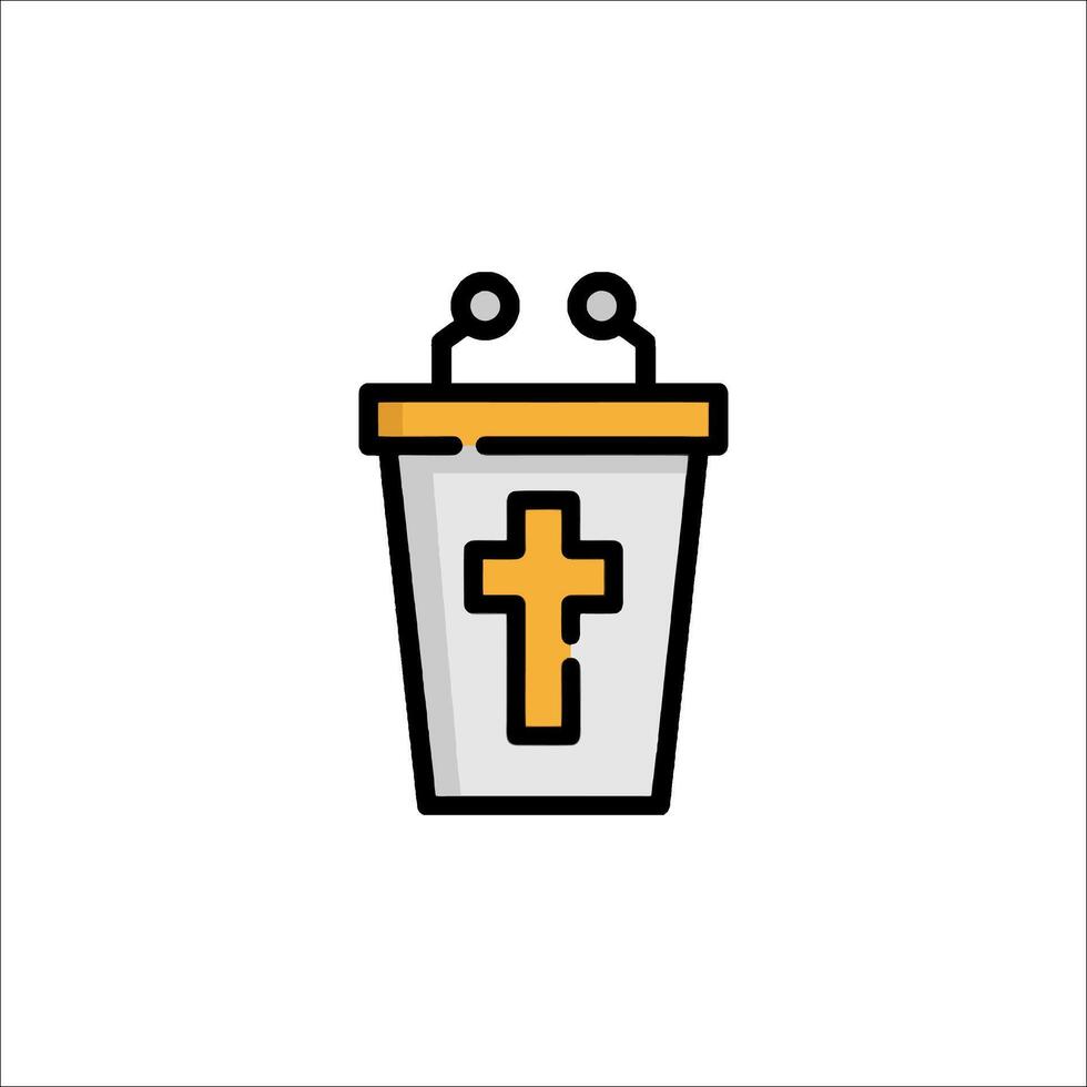 A cross in a bucket icon vector