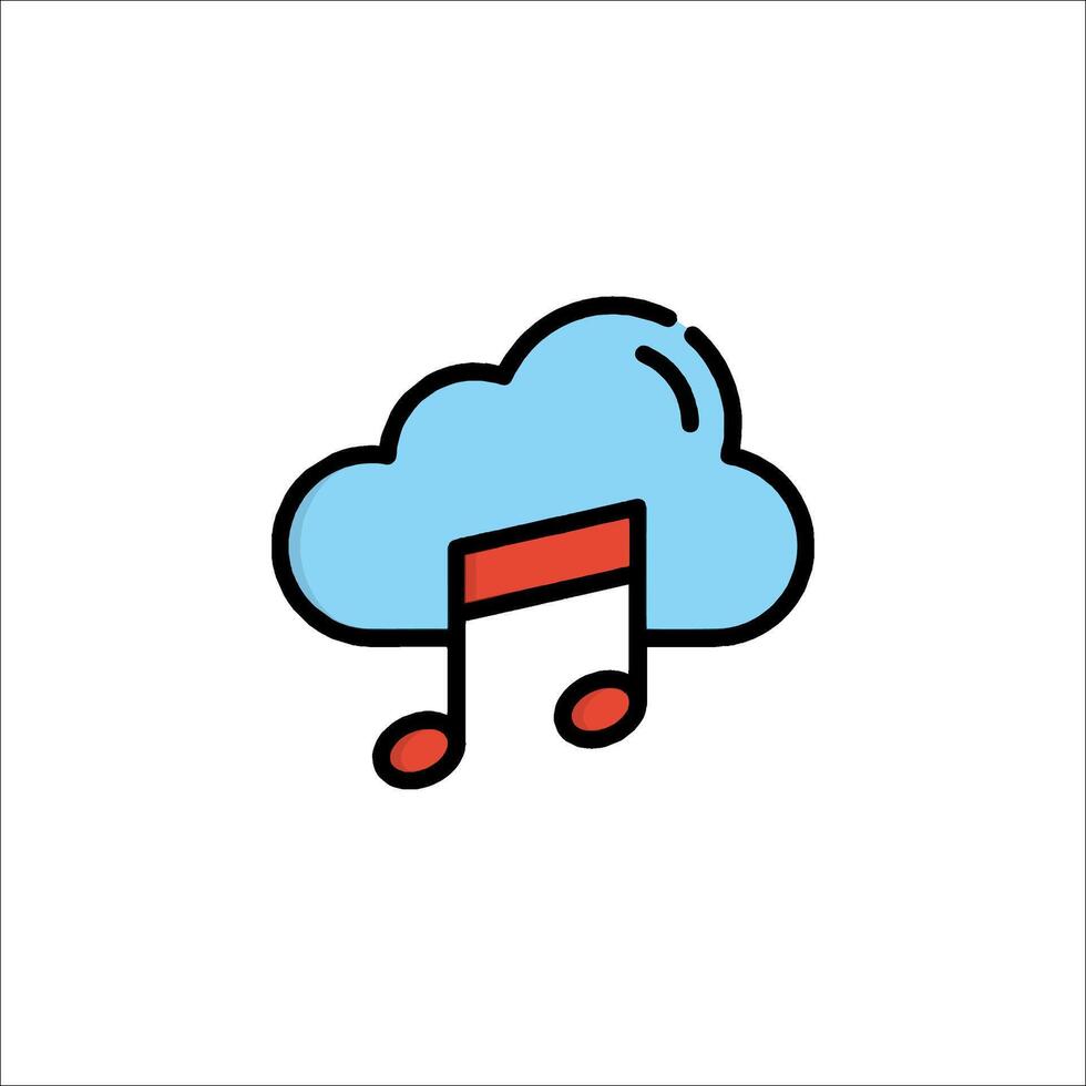 Music note cloud icon illustration vector
