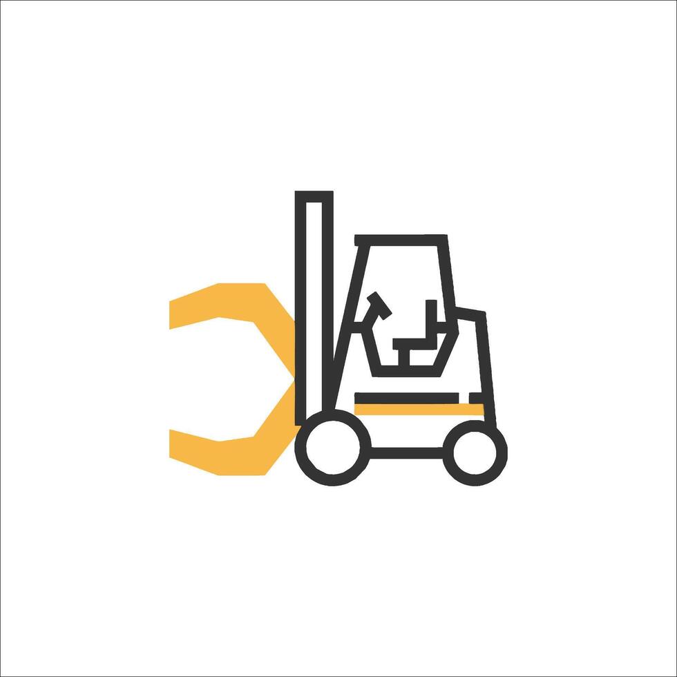 Forklift icon, line icon, illustration vector