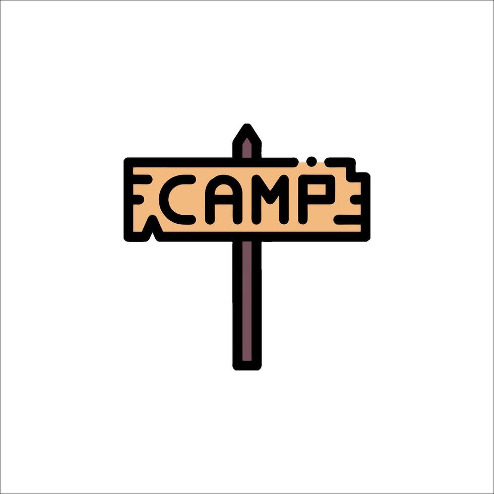 A camp sign on a white background vector