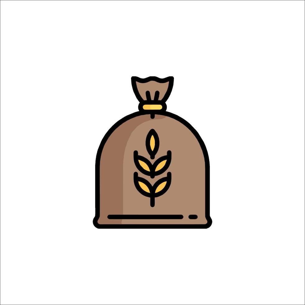 Bag of grain icon illustration vector