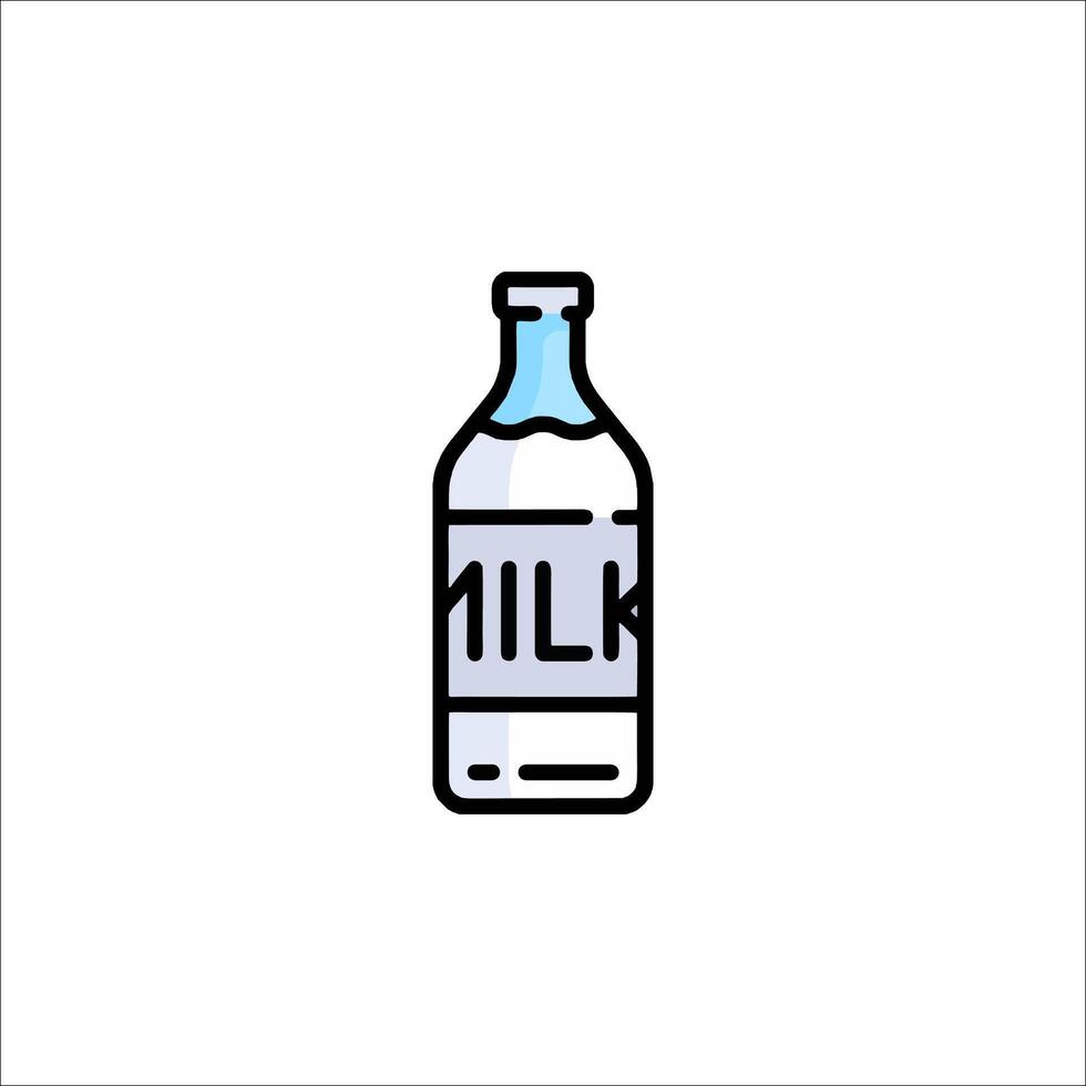 A bottle of milk with a blue label on it vector