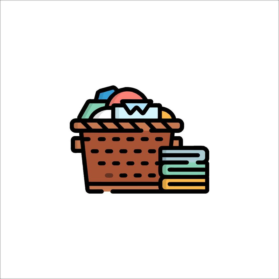 A basket full of clothes and other items vector