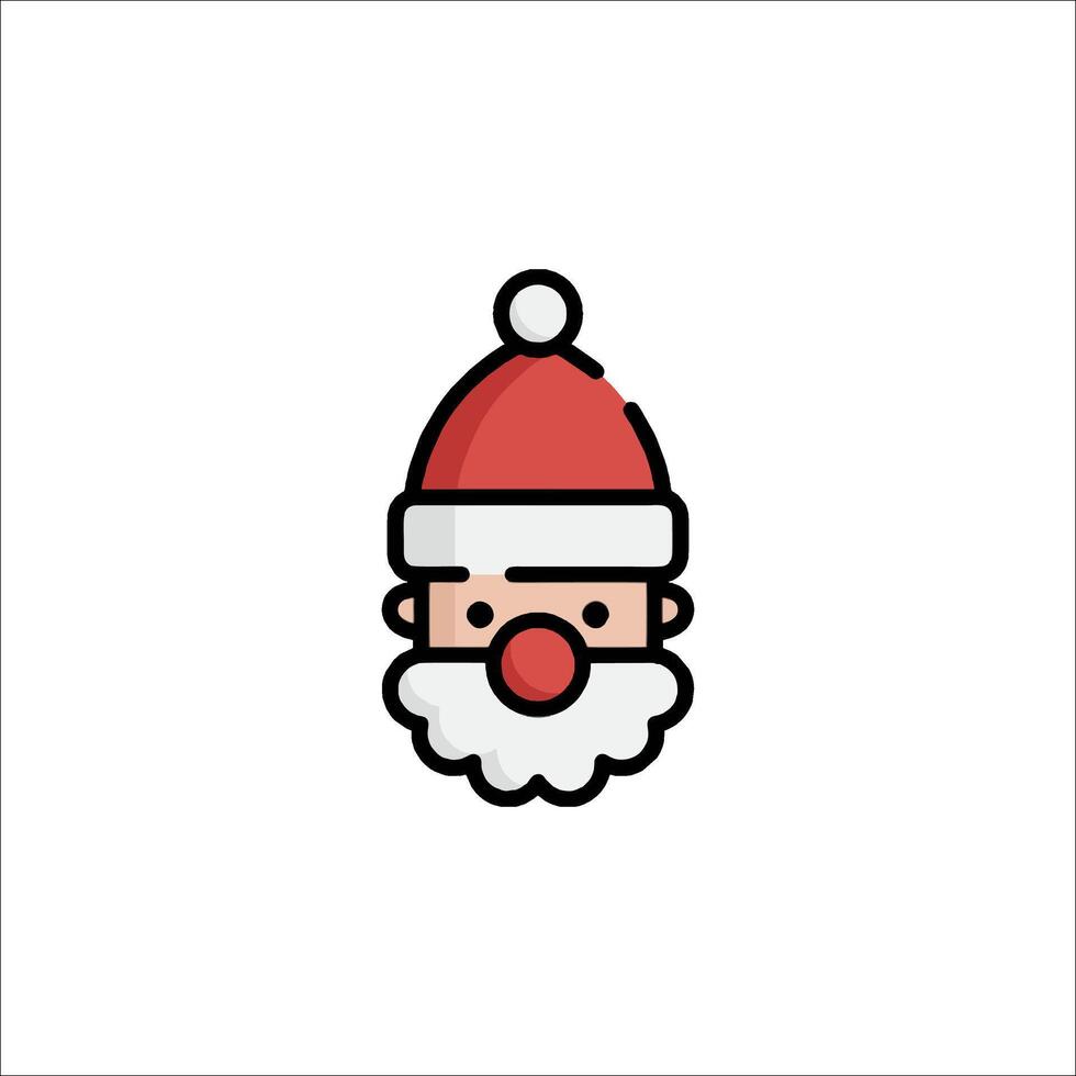 A santa claus icon with a red nose vector