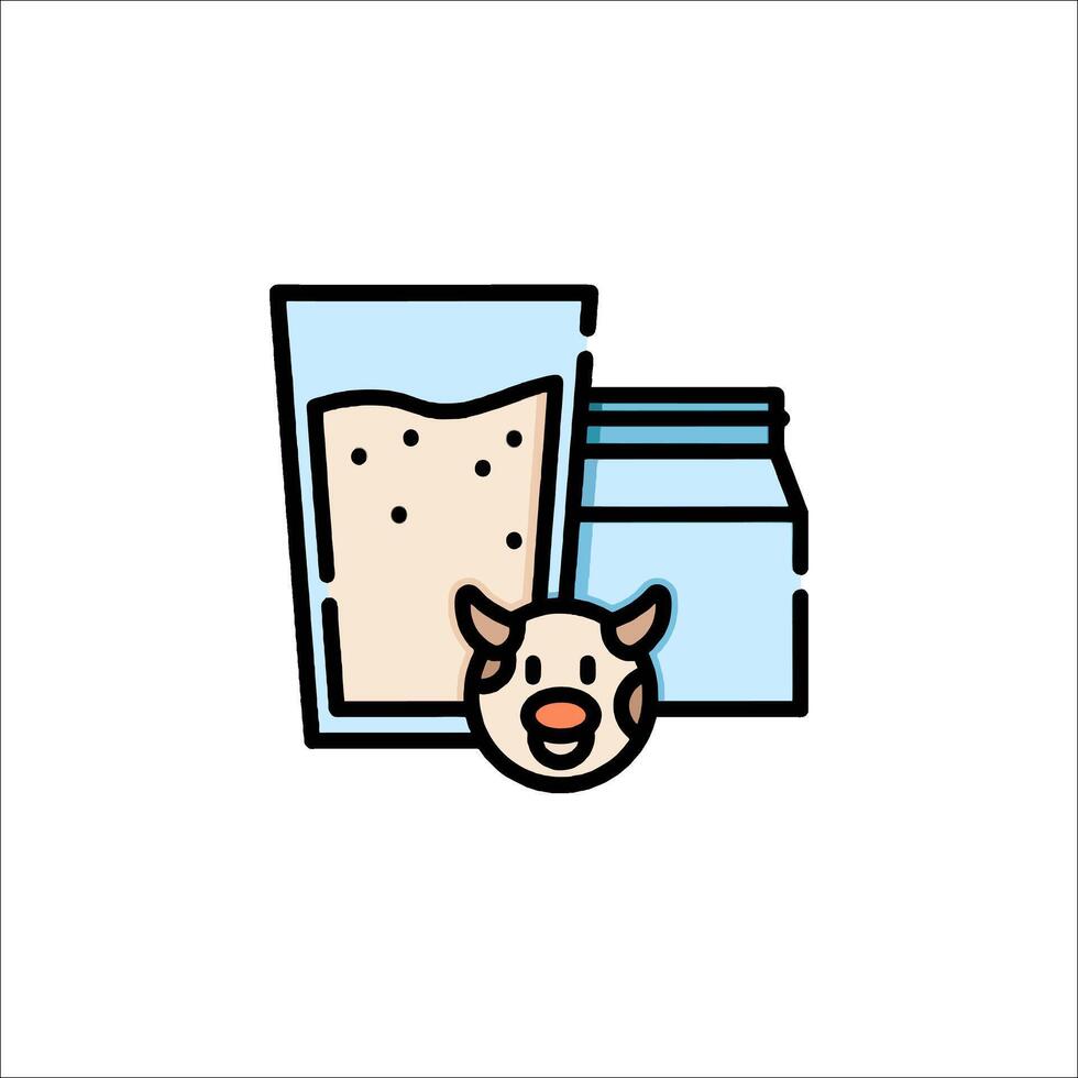 Milk and yogurt icon illustration vector