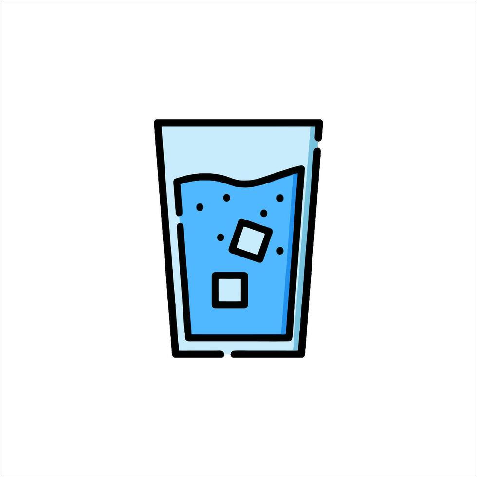 A glass of water with cubes in it vector