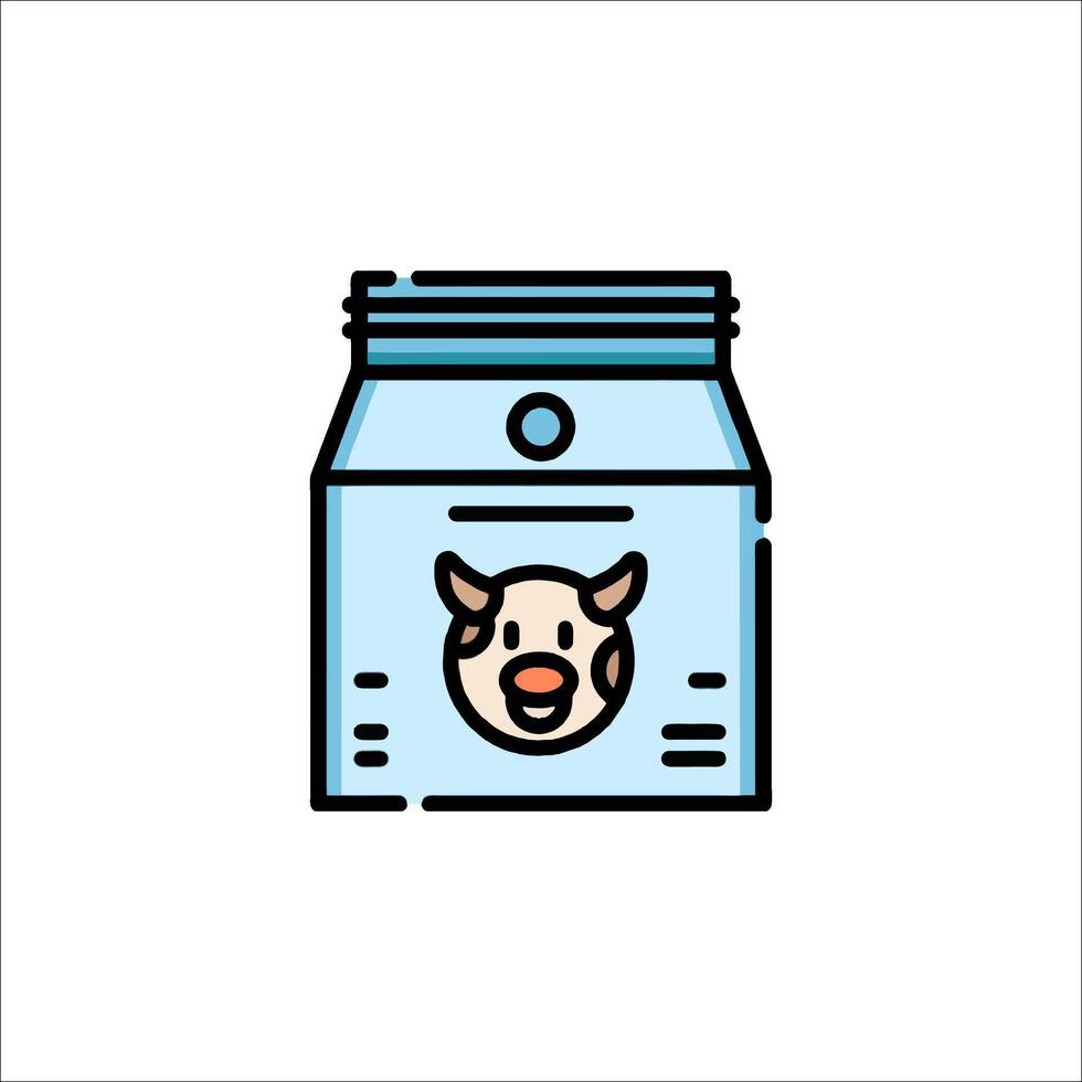A cow in a milk container icon vector