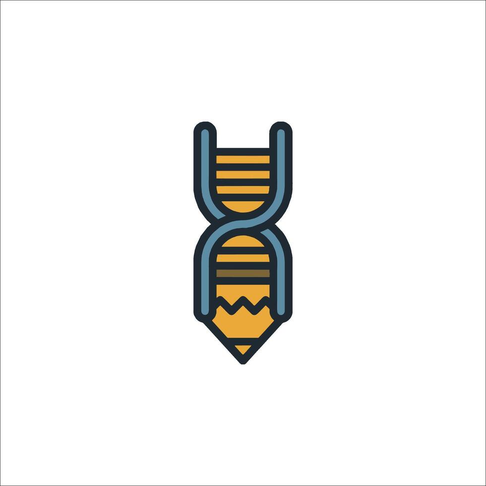 A pencil with a dna strand in it vector