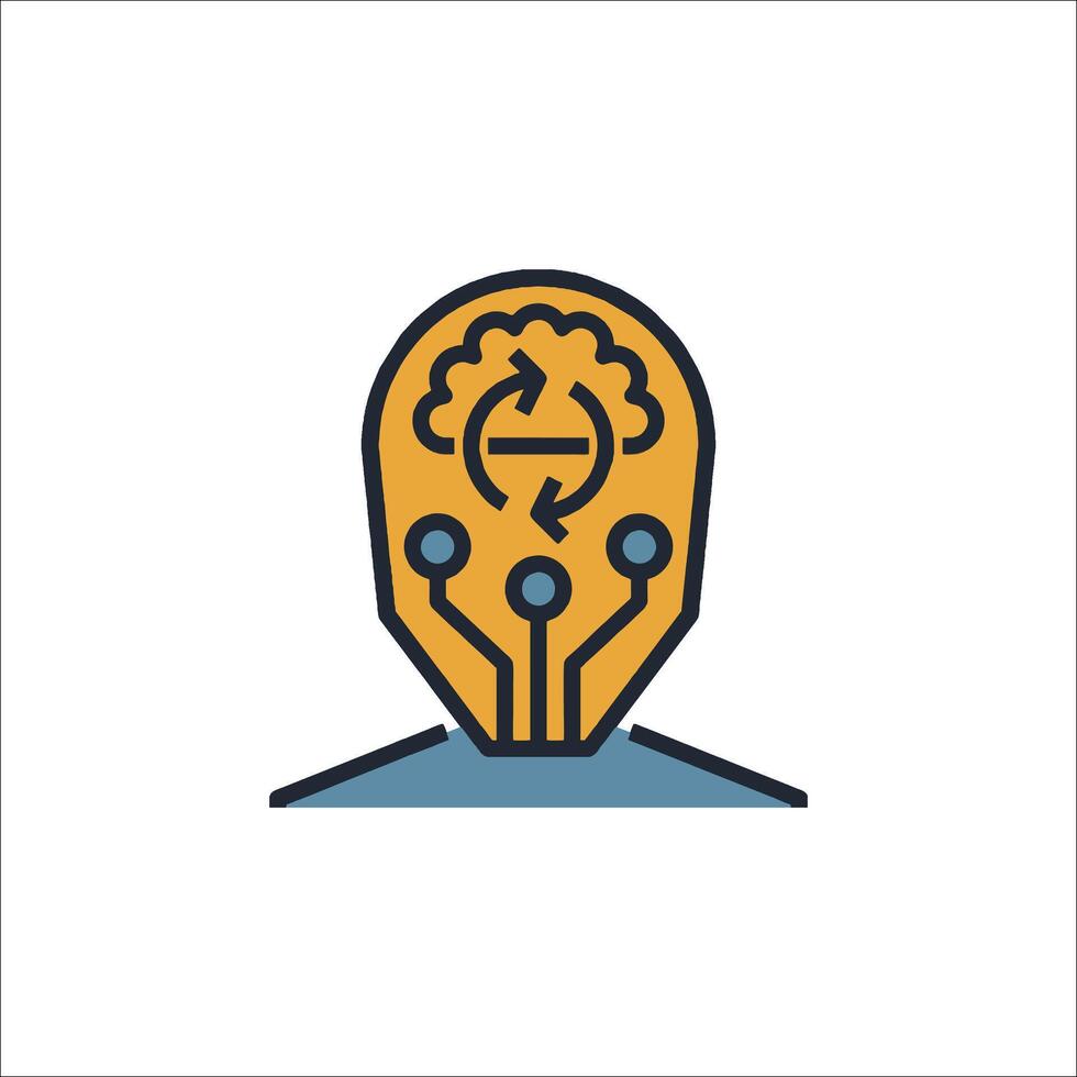 A person with a brain in the head icon vector