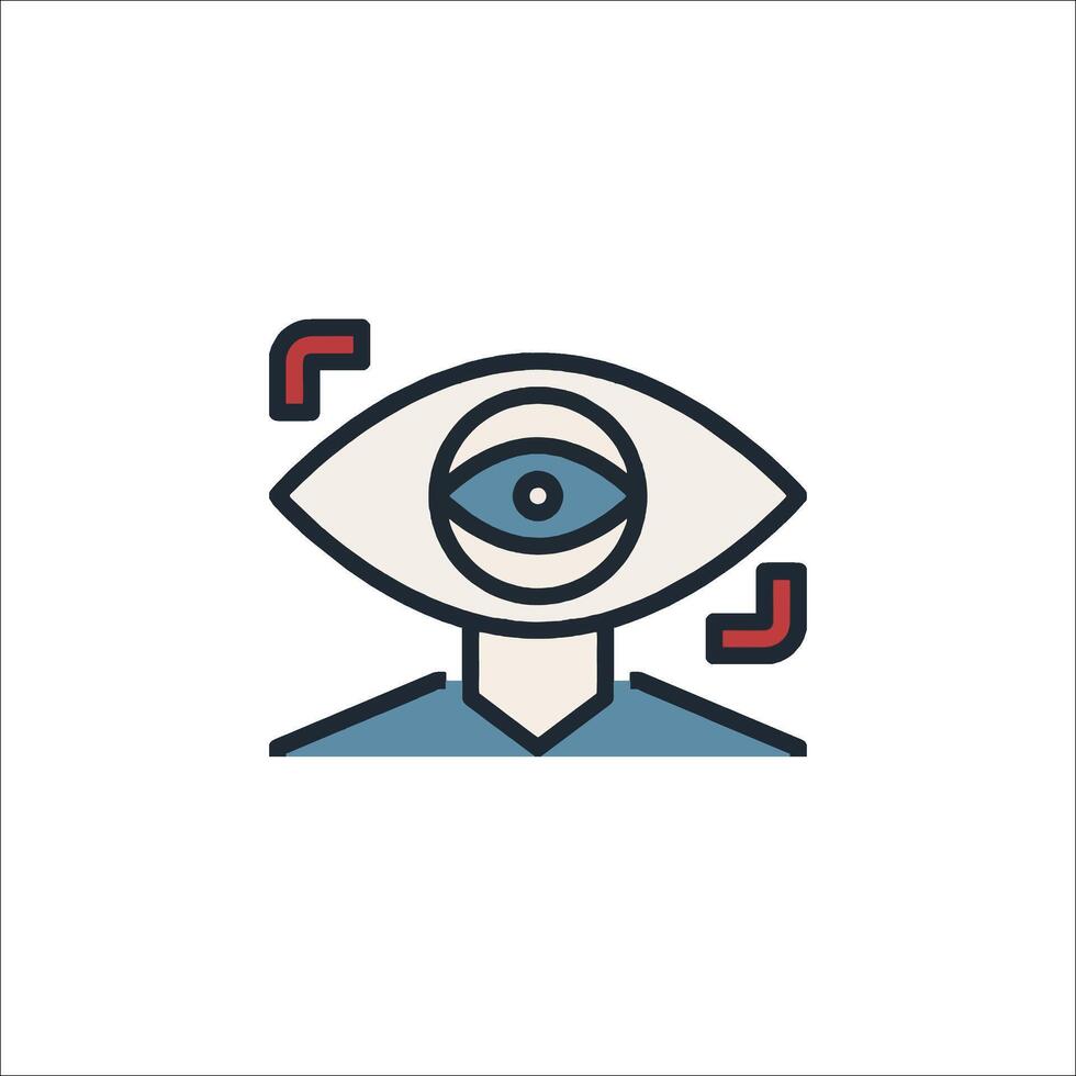 A man with an eye icon on a white background vector