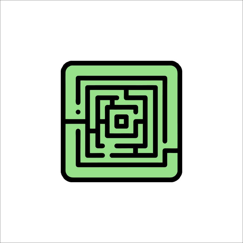 A green maze icon on a white background vector