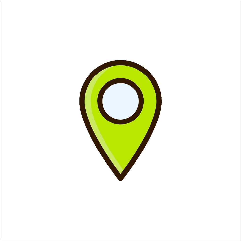 A green location marker icon on a white background vector