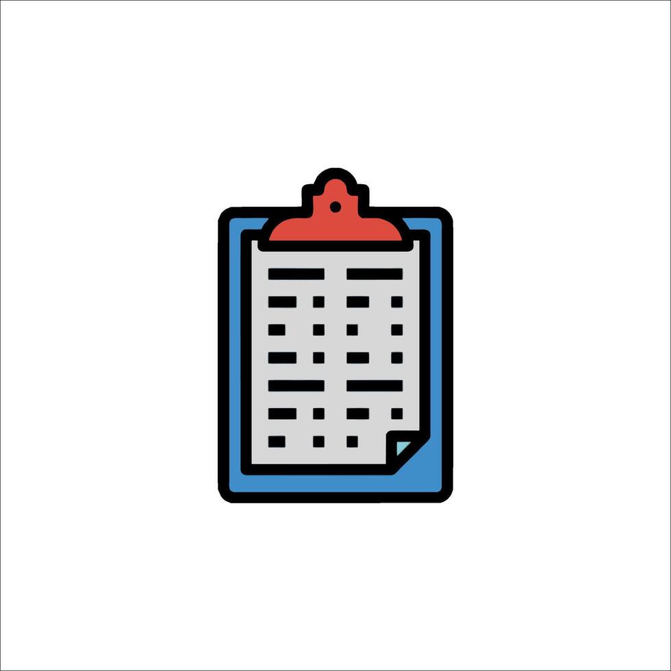 A clipboard icon with a red pen on it vector