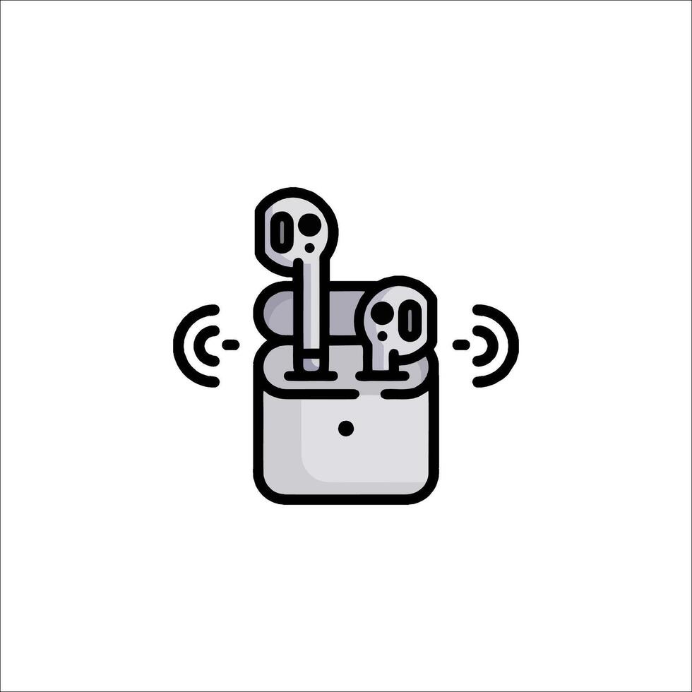 A pair of headphones in a box with a microphone vector