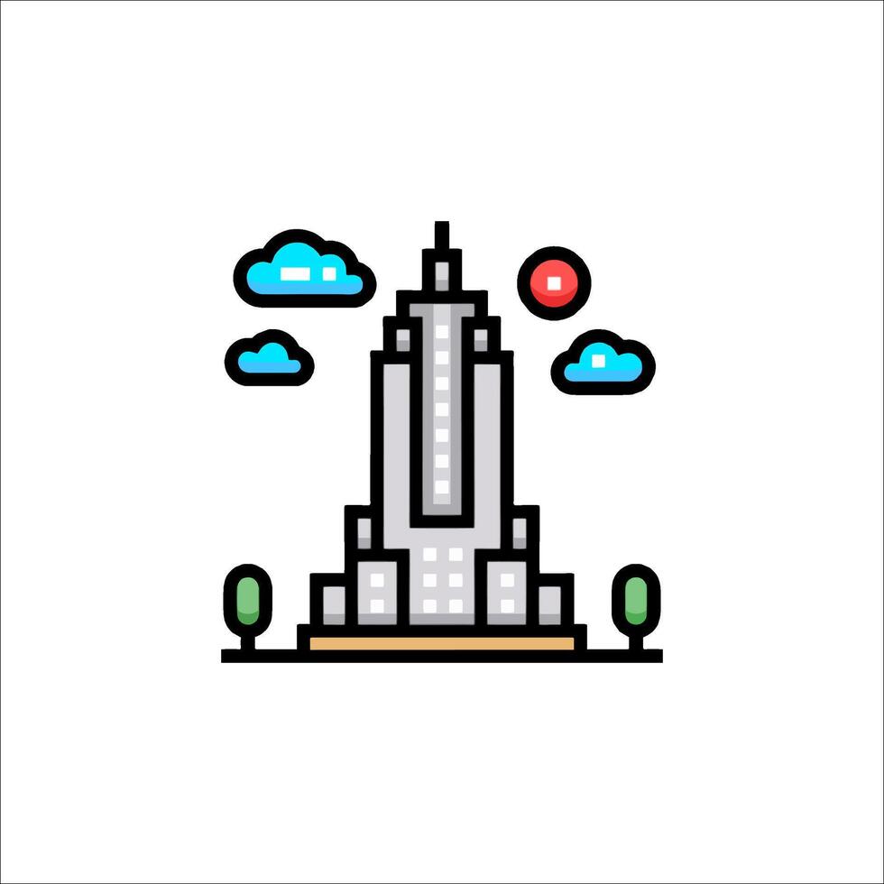 New york city skyline icon illustration vector
