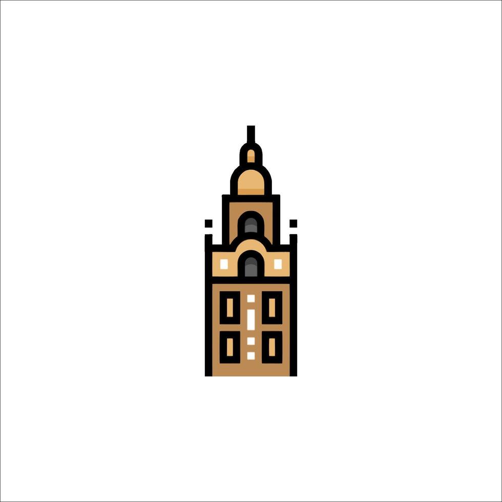 A building with a clock tower on it vector