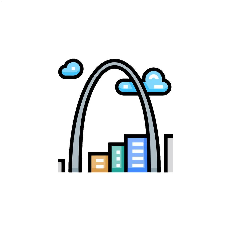 St louis arch icon illustration vector
