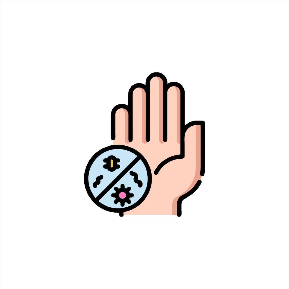 A hand holding a pill and a stop sign vector