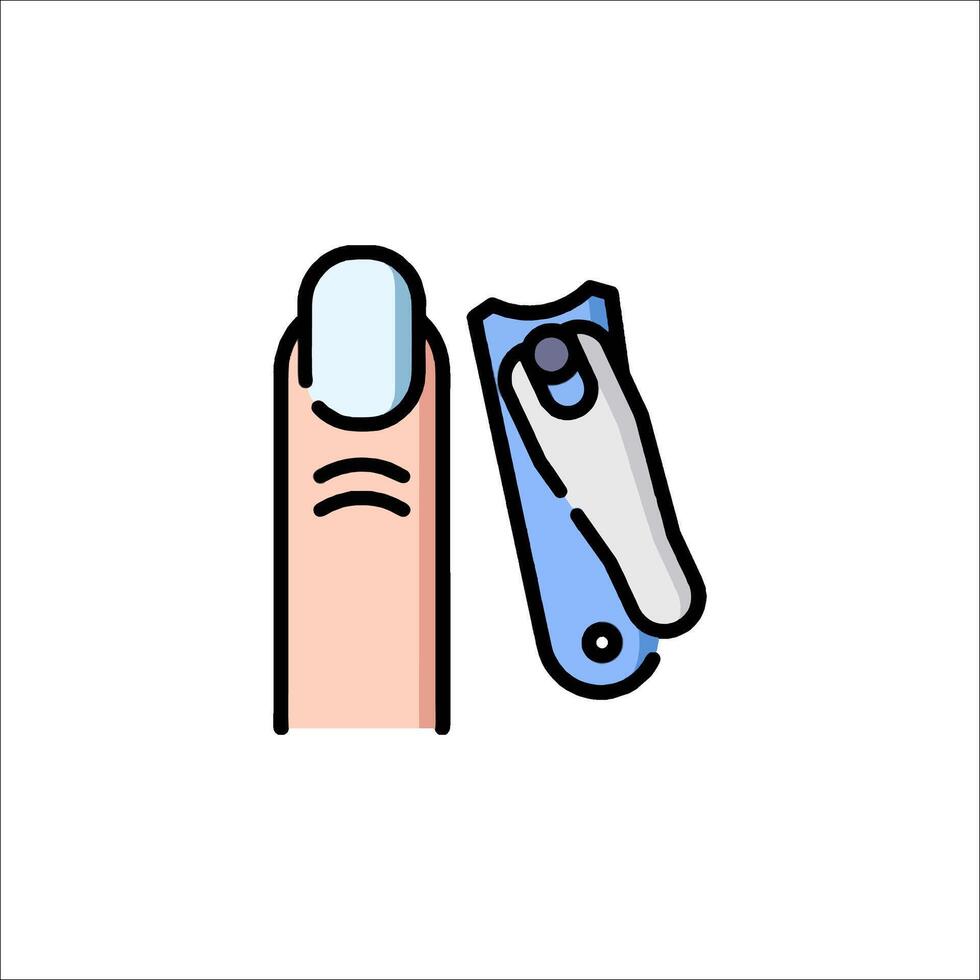 A finger with a pair of scissors on it vector