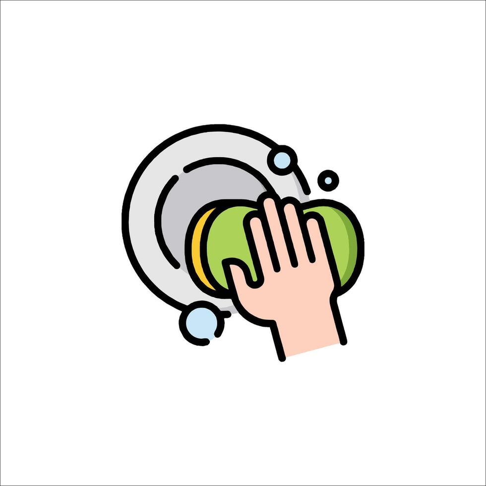 Hand washing soap in the sink icon illustration vector