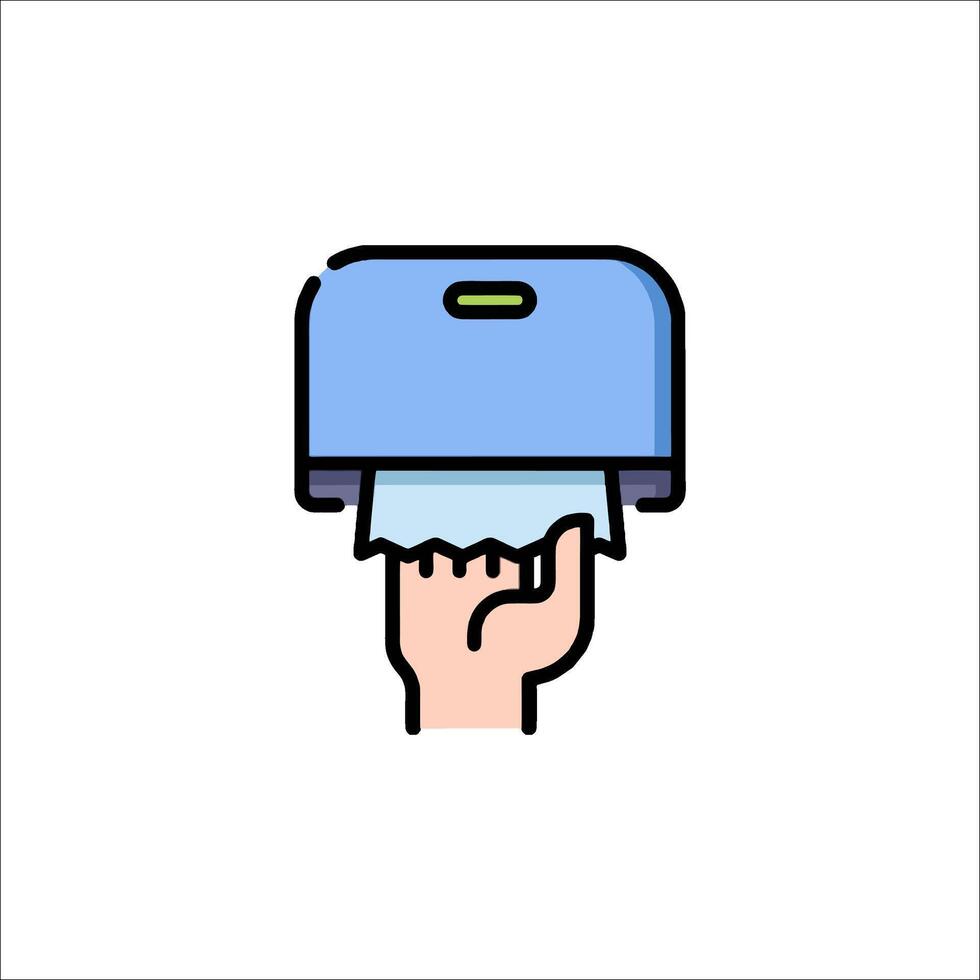 Hand holding a tissue box icon vector