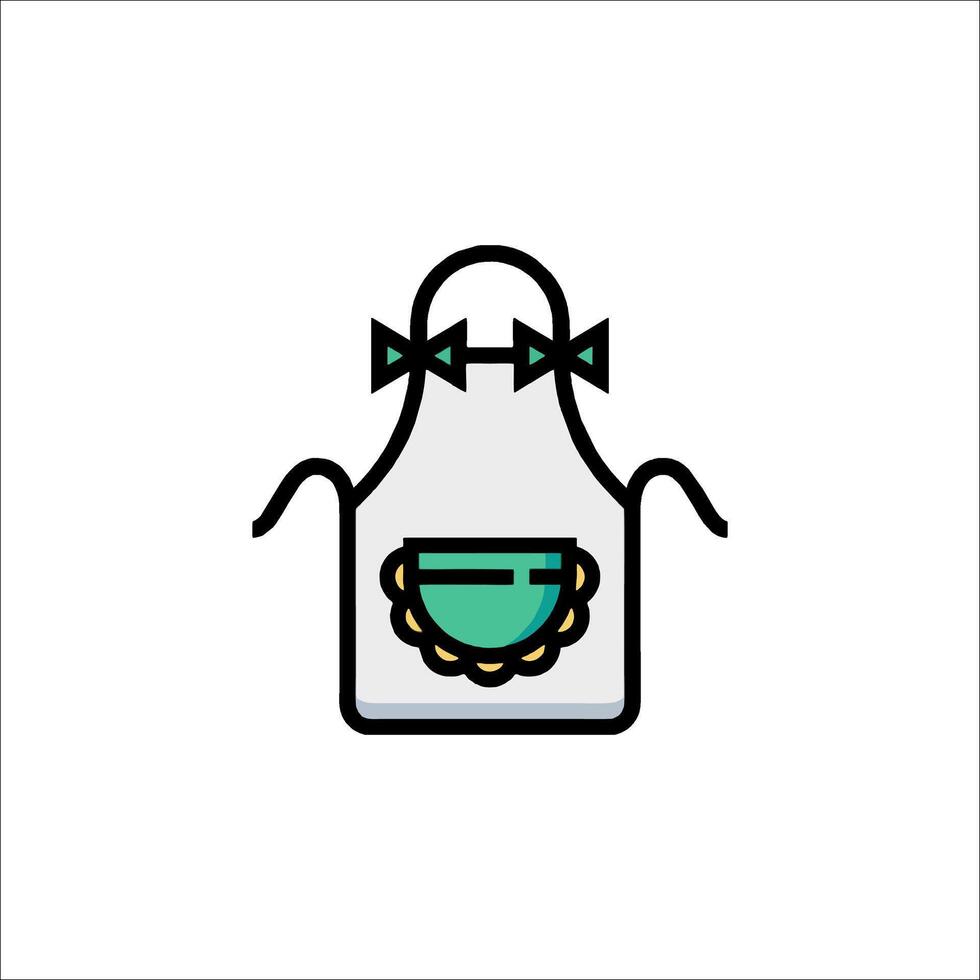 Apron icon with a bow on it vector