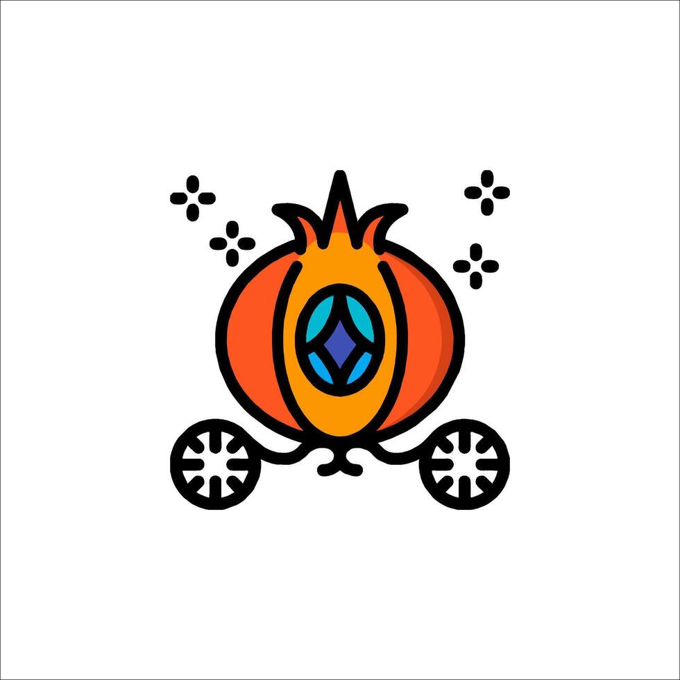 A cinderella carriage with a pumpkin on top vector