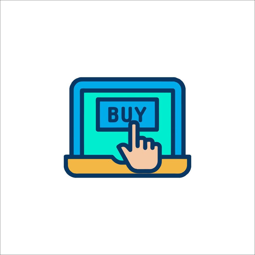 Buy icon on laptop computer illustration vector