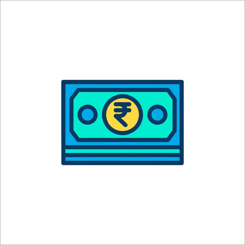 Indian currency bank note icon illustration vector