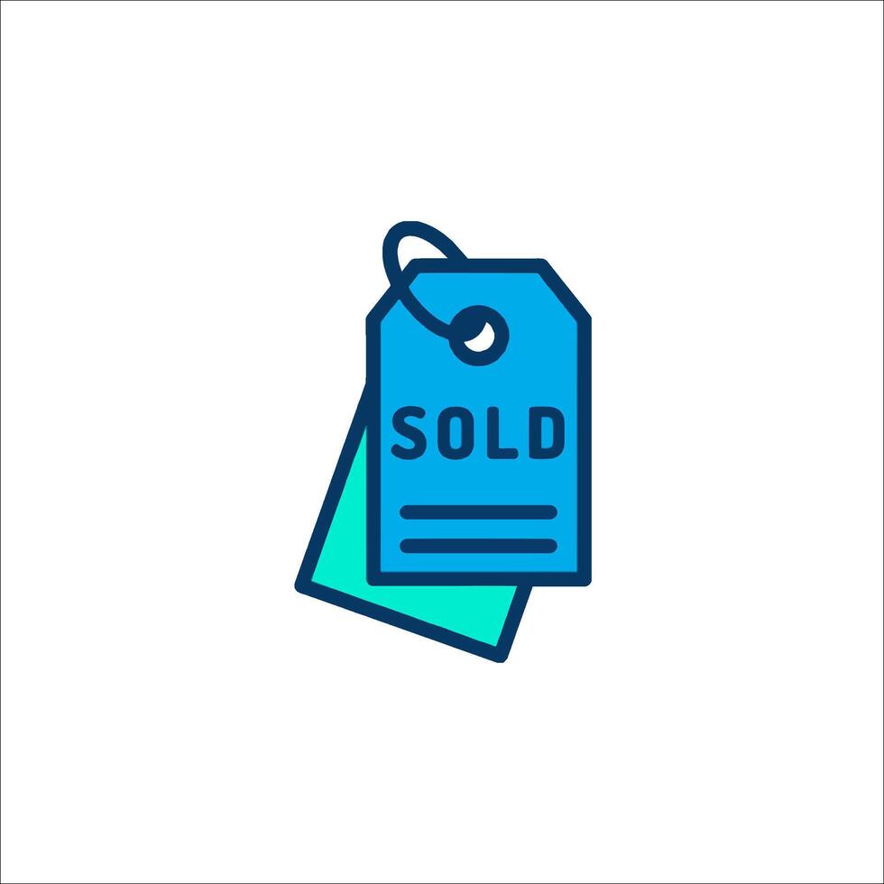 Sold price tag icon illustration vector