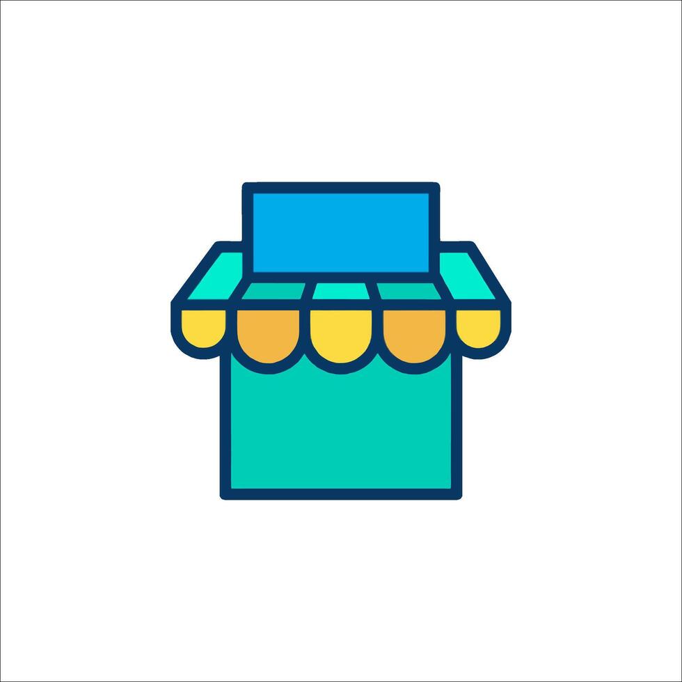 A store icon with a sign on top vector