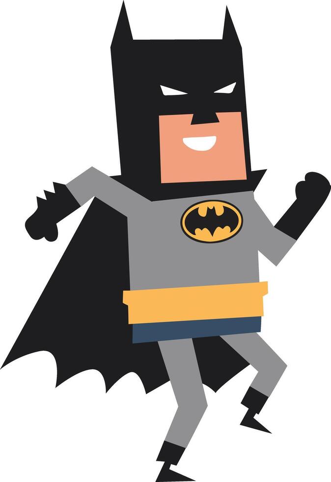 Halloween, Cartoon Batman Dancing Superhero Fun vector