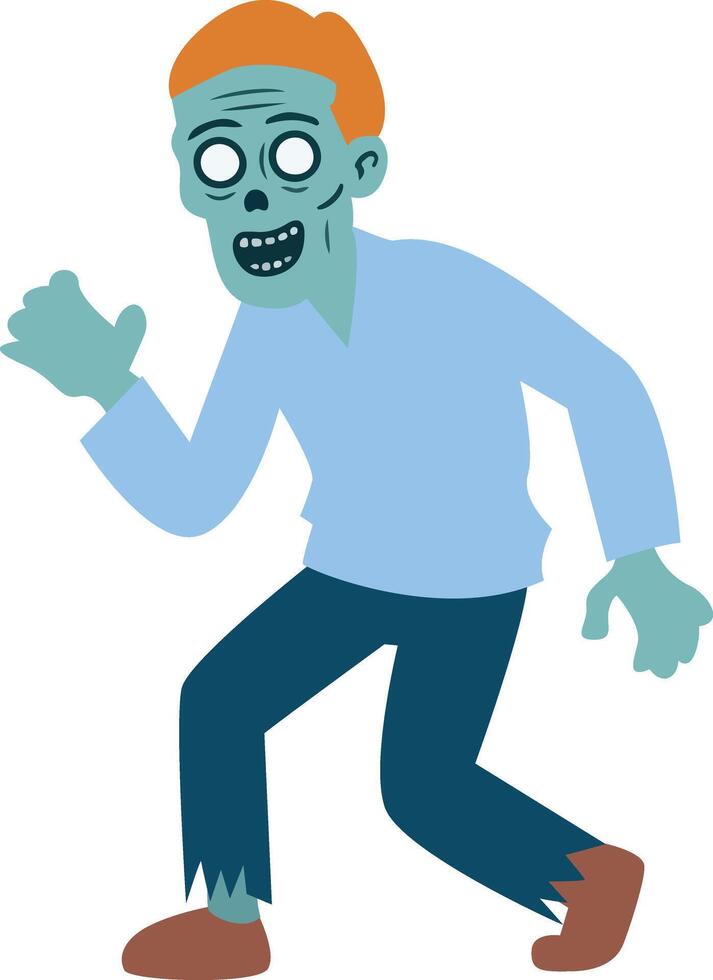 Halloween, Cartoon Zombie Man Walking Animation vector