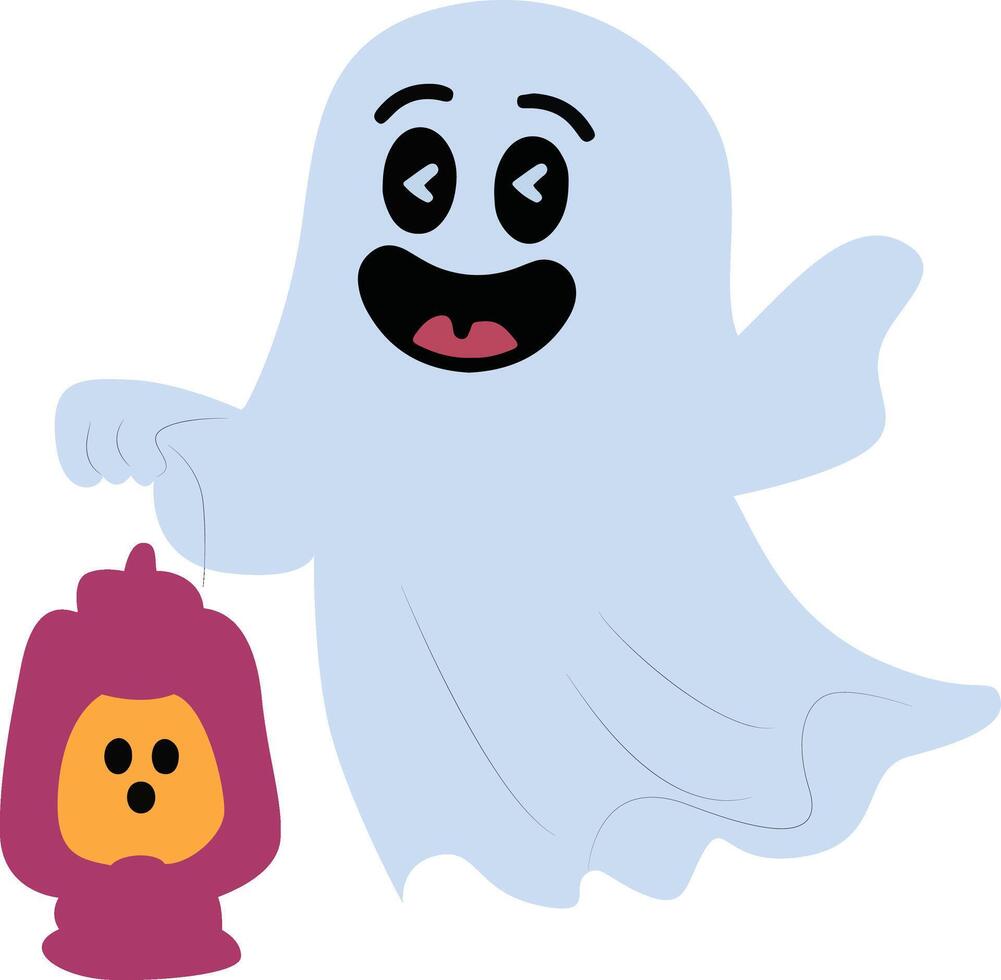 Halloween, Happy Ghost Lantern Halloween Cartoon Halloween, vector