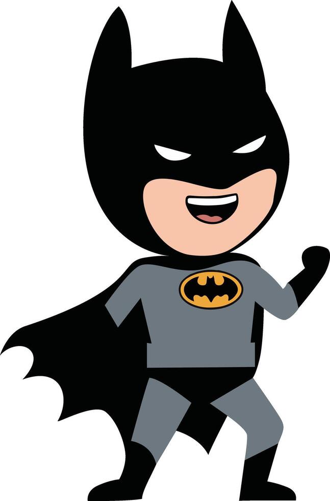 Halloween, Happy Cartoon Batman Running Design vector