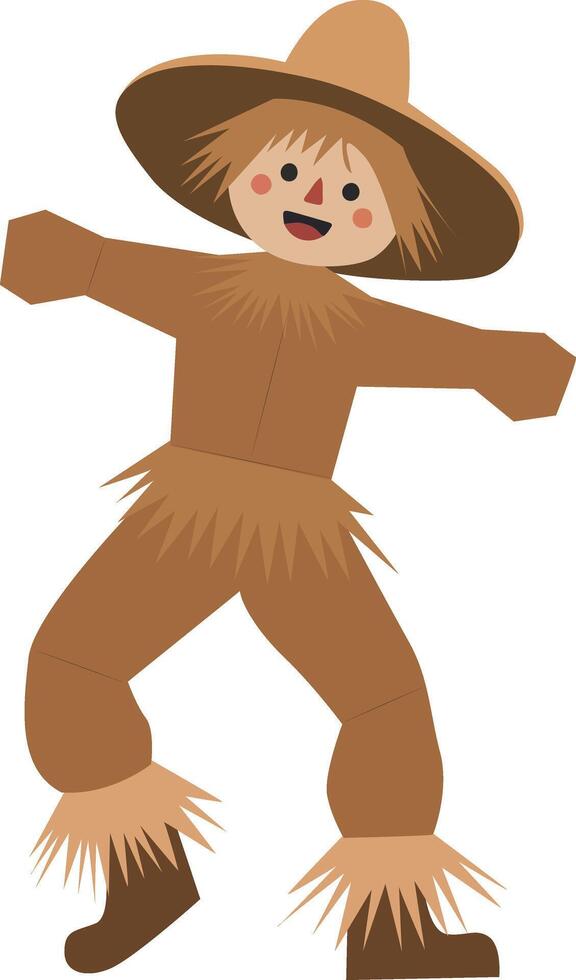 Halloween, Happy Scarecrow Cartoon Illustration Design Halloween, vector