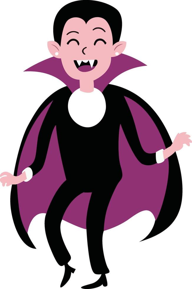 Halloween, Happy Cartoon Vampire Halloween Costume Halloween, vector
