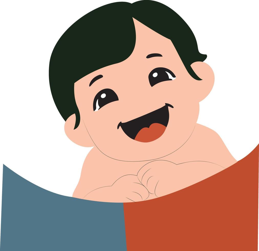 Happy Baby Book Illustration Cartoon peeking, happy Parents Day vector