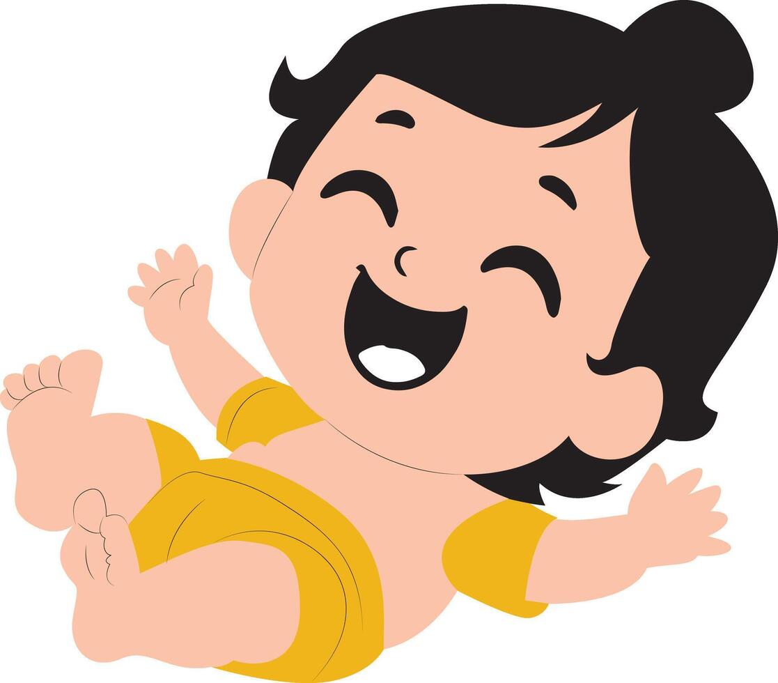 Happy Baby Cartoon Illustration Image, happy Kamarampaka Day vector