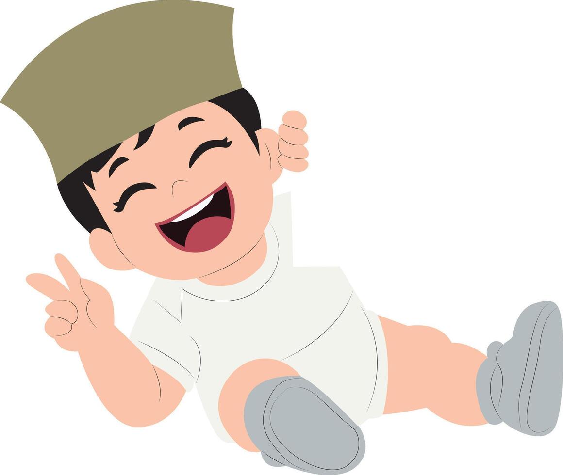 Happy Muslim Baby Boy Cartoon, Happy U.S. Army Chaplain Corps Anniversary vector